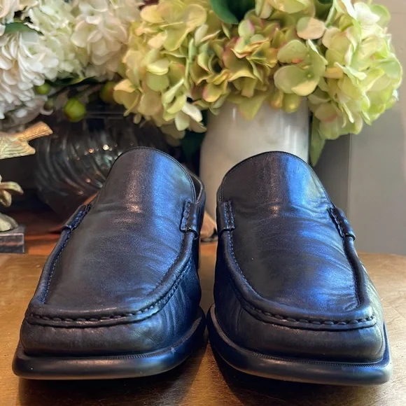 Bally Arcon Slip-On Black Lambskin Leather Loafers